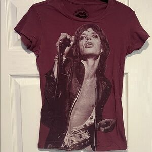 the Rolling Stones Graphic Women's Top - Maroon medium Mick Jagger